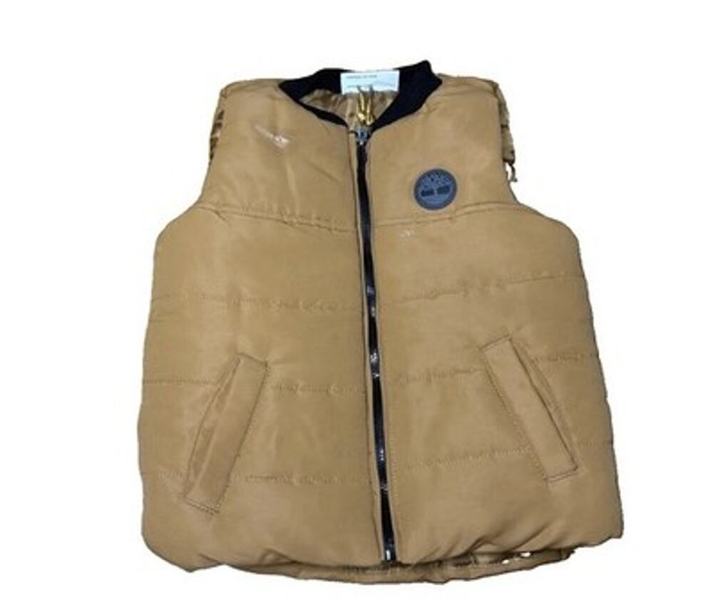 Timberland Outdoor Infant Puffer Vest Jacket Boys Size 18 Months Brown Quilted